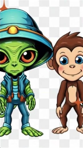 🦖🐸 Alien dance with monkey🐒 #haveitoldyoulatelythatiloveyou #shorts