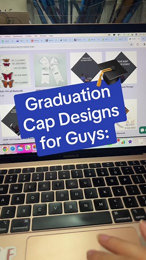 Decorating your grad cap isnt just for the girlypops! Guys can decorate their cap too🎓 Check out these designs that you can customize with any quote and just peel and stick right onto your grad cap 💪🏼 What other designs do you want to see? #fyp #guys #men #males #gradcap #graduationcap #military #sports