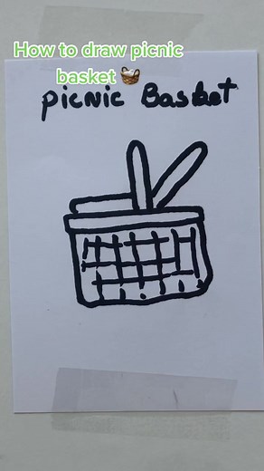 Cómo dibujar una cesta de picnic fácil y divertida