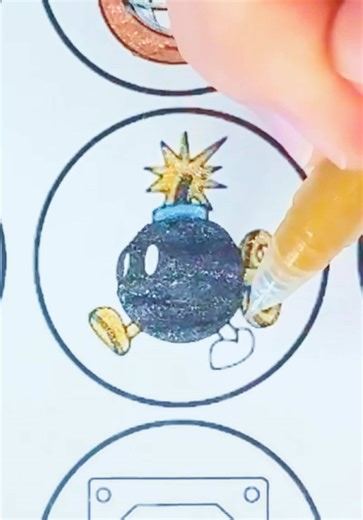 Finishing out my Mario character coloring sheet! Which one was your favorite? #coloring #glittercoloring #satisfying #asmr #coloringasmr @SASPOO Direct