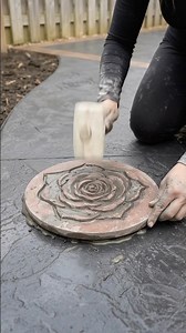 Backyard Transformation: Stamped Concrete Rose Garden!