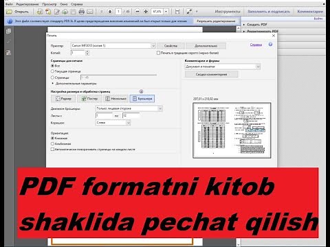 PDF formatni kitob shaklida pechat qilish