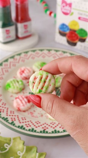 ❄️ Cream Cheese Mints – A Holiday Classic with a Colorful Twist! ❄️ These melt-in-your-mouth Cream Cheese Mints are a timeless holiday favorite—made extra festive with Cake Mate Red and Green Decorating Sugar and a splash of Cake Mate Gel Food Colors. Fun to make, easy to customize, and perfect for gifting or serving at your holiday table! SAVE for Christmas! Ingredients: *4 oz cream cheese, softened *1 tbsp unsalted butter, softened *3 cups powdered sugar *½ tsp peppermint extract (or vanilla) 
