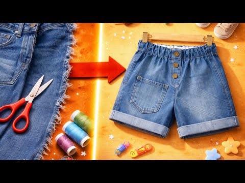 😱I Turned Old Jeans Into the Cutest Kids Outfit Ever ✂️👗