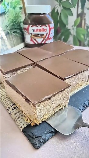 No-Bake Nutella Chocolate Bars (Biscuit Base + Mascarpone)