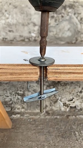 Easy Toggle Bolt Installation Method for Strong Wall Fixing #tools #diy #repair #shortsfeed