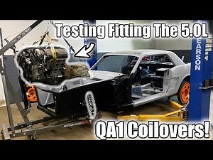 Installing My QA1 Coilovers and Engine Into My 1965 mustang!And Channel update.