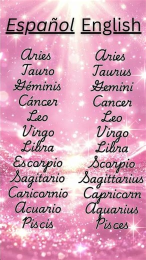 Zodiac Signs in Spanish ♈ ♉ ♊ ♋ ♌ ♍ ♎ ♏ ♐ ♑ ♒ ♓