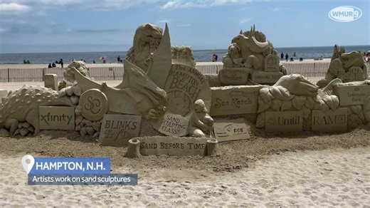 Photos: Artists begin building sand sculptures at Hampton Beach