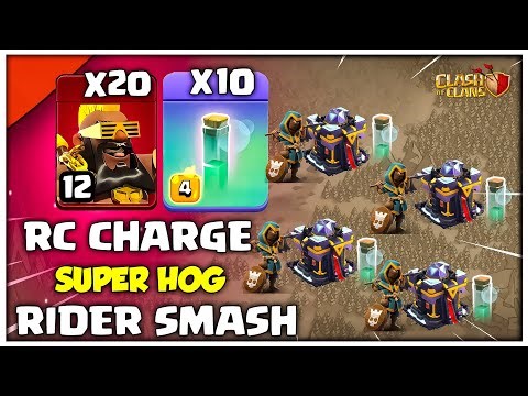 RC CHARGE + 20 Super Hog Riders Are UNSTOPPABLE!! TH15 Attack Strategy (Clash of Clans)