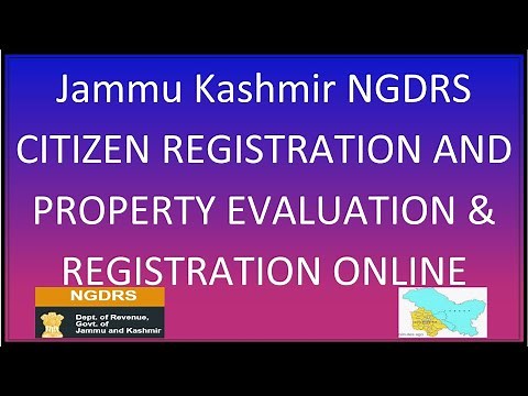 J&K NGDRS Document Registration System Portal Citizen Login, Property Evaluation & Registration 2022