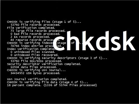 disk check/error checking/chkdsk