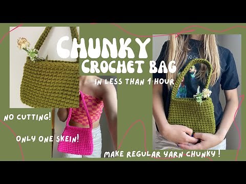 TRENDY and CHUNKY crochet mini purse || one hour and one skein beginner-friendly project