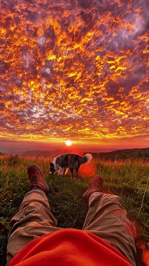 Sledding Down a Sunset Hill