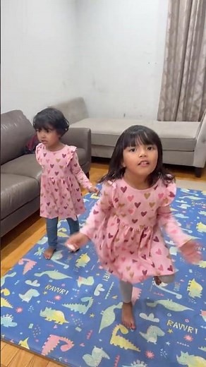 Floor is Lava Dance Challenge by 5 & 3 Year Old Sisters 👧🔥 | Cute Kids Dancing #Shorts