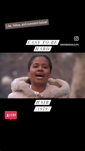 FOLLOW FOR MORE! 😇 Clip of the Day 🎶 Cheryl Barnes - Easy To Be Hard - Hair (1979) #cherylbarnes #easytobehard #hair #hairmusical #galtmacdermot #godspell #jesuschristsuperstar #hippies #promisespromises #zorba #classictv #classictelevision #classicfilm #classicfilms #classicmovie #classicmovies #musical #musicaltheatre #musicaltheater #broadway #broadwaymusical #broadwaymusicals #westend #westendtheatre #blackhistorymonth #earworm #songoftheday #1979 #70s #1970s