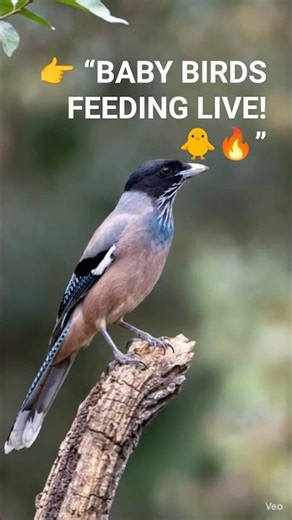 Black-headed Jay Feeding Hungry Chicks 🐥🔥 Amazing Wild Bird Family Moments