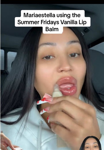 Mariaestella using the Summer Fridays Vanilla Lip Balm #mariaestella #summerfridays #tiktokshop #fyp #fypシ