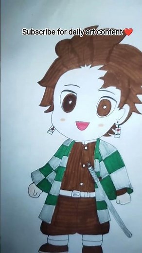How to Draw Tanjiro Chibi Cute & Easy #shorts