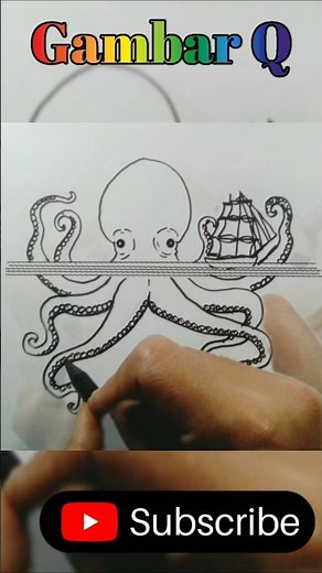 Review - How to Draw a Kraken Attacking a Sailing Ship #shorts #monstersea #drawing #octopus