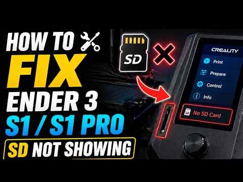 How To FIX Ender 3 S1/S1 Pro SD Not Showing Or Not Working (EASY) 2026