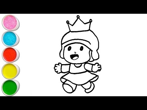 Cute Princess Pocoyo Drawing, Painting and Coloring For Kids and Toddlers_ How to Draw Pocoyo