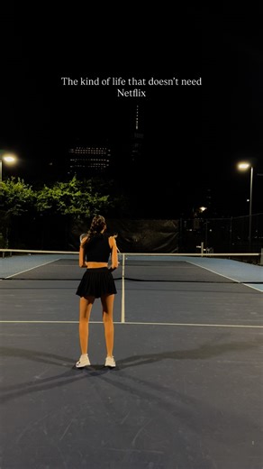 Jeanne Marchi on Instagram: "Forget Netflix, go play tennis at night in New York 🥰 #tennisplayer #tennis #newyork #usopen #tennisgirl #tenniswomen #tennispractice"