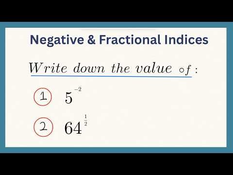 How To simplify Negative and Fractional Indices