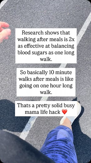 Did you know when you walk matters just as much as how long you walk? Walking after meals has been shown to be twice as effective at lowering blood sugar than walking at random times during the day. That means you can walk less but at the right time and still see twice the benefits. Talk about a time-saving, blood-sugar-balancing life hack! It’s also best to start moving within 30 minutes of eating — totally flipping the old advice that said to rest after meals and wait an hour to walk. Personal