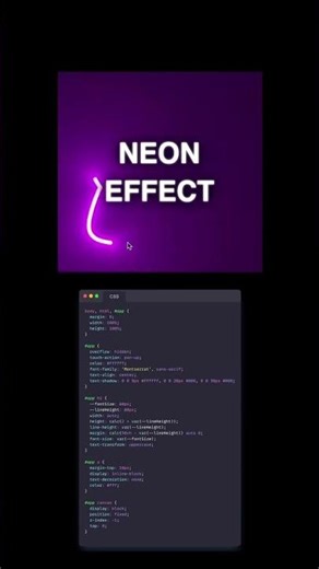 🔥 Insane Neon Text Effect with HTML CSS JS in 60s! 🚀 #shorts #webdev