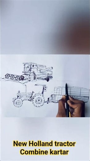 Indian tractor #combine #viral #sketchful #automobile #tractor #motorcycle #art #drawn #pencil