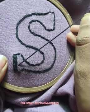 S Letter embroidery design with huddy #diy