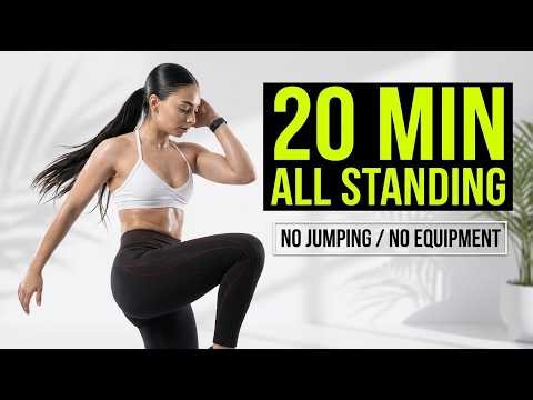 20 MIN ALL STANDING HIIT WORKOUT | No Jumping, No Equipment (Full Body)
