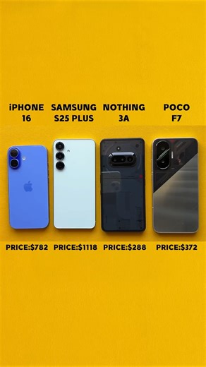 POCO F7 vs Nothing 3a vs Galaxy S25+ vs iPhone 16 😱 Ultimate Comparison!