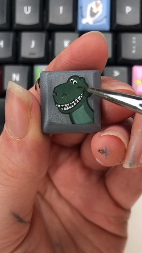 Day 11 of painting Disney #keycaps until my keyboard is FULL! 🦖 #foryou #fyp #painting #disney