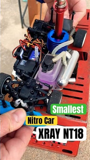 Starting A Tiny Nitro RC Car XRAY NT18 micro Runs Perfect