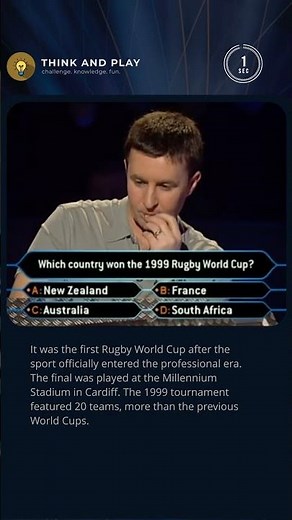 Can You Remember Who Won The 1999 Rugby World Cup? #quiz #millionaire #trivia #didyouknow #sports