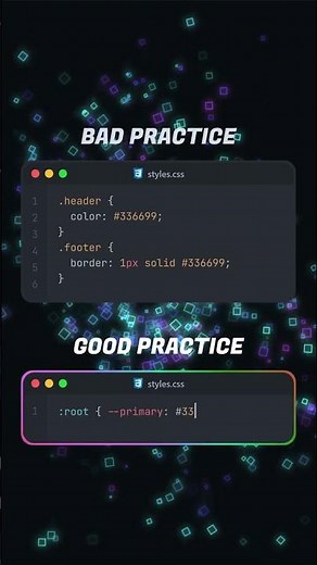 Stop repeating CSS colors! Use variables like a pro. 🎨 #CSS #WebDev #CodingTips