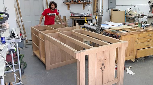 Cabinetry and open seating - White Oak Kitchen Island | Home Renovation & Addition