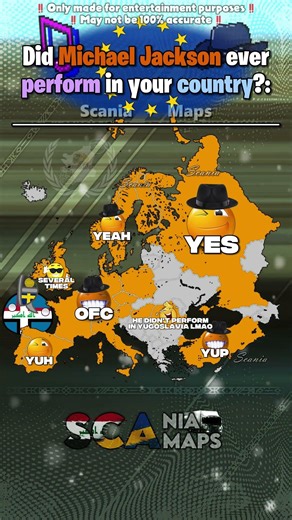 🎵Did mikael jackson perform in your country? 🎵 || #map #europe #mapping #asia #mapguide #maps #mep