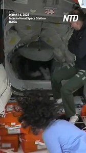 Russian cosmonaut Ivan Vagner wore an alien mask to greet four new arrivals aboard the International Space Station on March 16 following the docking of their SpaceX Crew Dragon capsule. | NTD Life