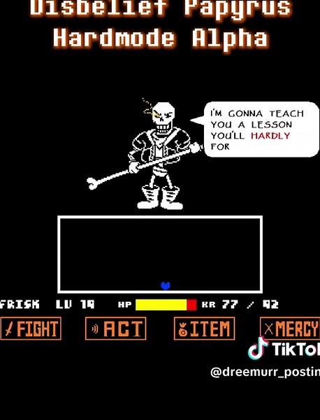 Disbelief Papyrus Hardmode Alpha Explained