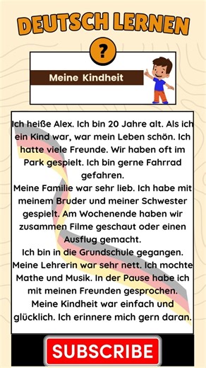 🚀🎀 Meine Kindheit Geschichte | Deutsch leicht & einfach erklärt #trending #viral #shorts