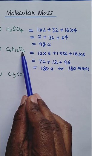 Calculate Molecular Mass of Glucose (C6H12O6) Chemistry #science