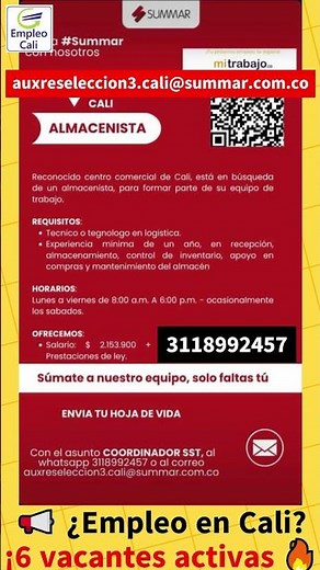 ⭐ ¡6 trabajos en Cali que puedes conseguir hoy! ⭐ #Vacantes #empleo en Cali