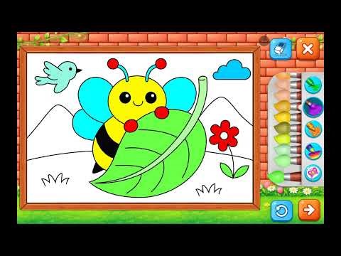 Cute Bee Coloring for Kids 🐝 | Learn Colors with Garden Drawing