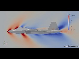 F22 aircraft (Mach 1.5) in rhoSimpleFoam