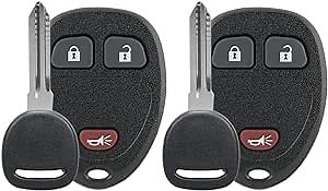 Key Fob Remote Replacement Fits for Ignition Key fits Chevy Silverado Traverse Avalanche Equinox Express/GMC Acadia Savana Sierra/Pontiac Torrent/Saturn Vue OUC60270,OUC60221 (Pack of 2)
