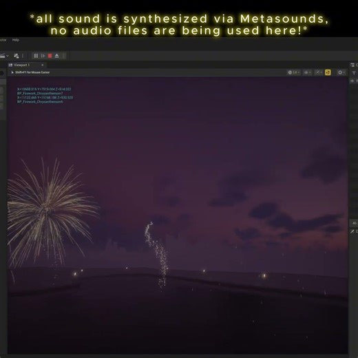 Fireworks Show via Metasounds/Unreal Engine!