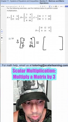 Scalar Multiplication Multiply a Matrix by 3 #matrix #matrices #trigonometry #maths